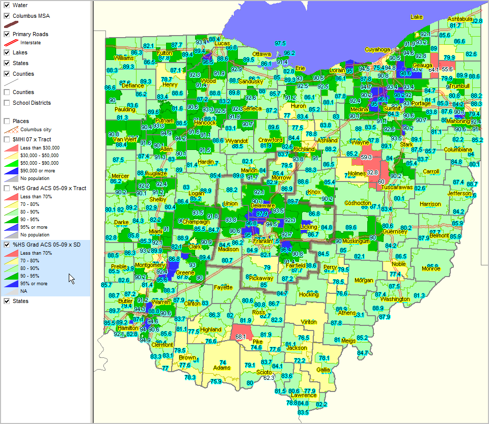 Ohio Census 2010 & Demographic Economic Patterns & Trends