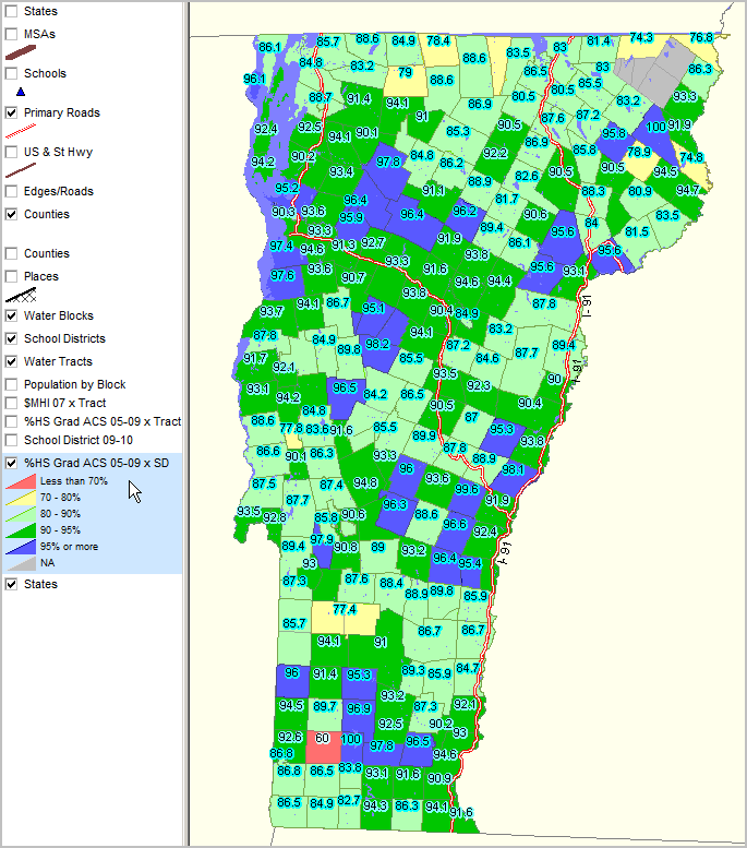 Vermont Census 2010 & Demographic Economic Patterns & Trends