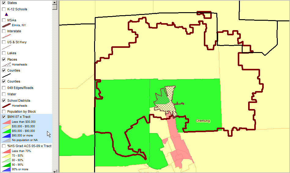 Horseheads CSD NY Census 2010 & Demographic Economic Patterns & Trends