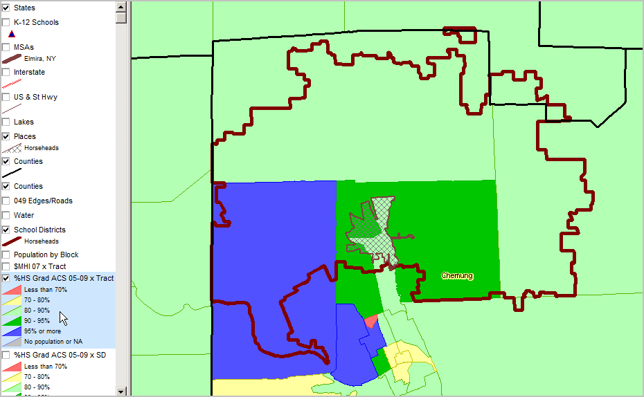 Horseheads CSD NY Census 2010 & Demographic Economic Patterns & Trends
