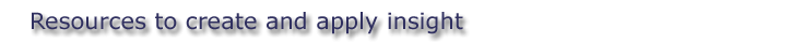 Resources to create and apply insight